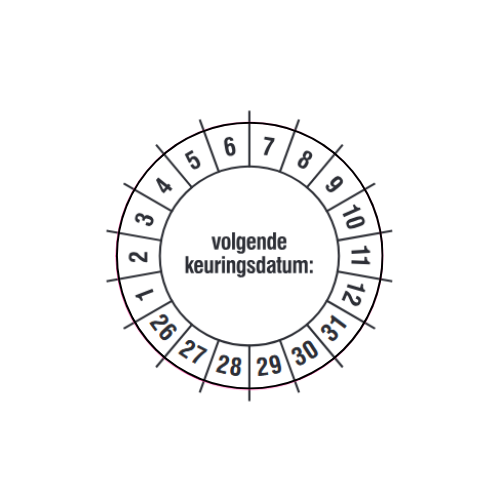 Keuringsstickers voor Inspectie van arbeidsmiddelen
